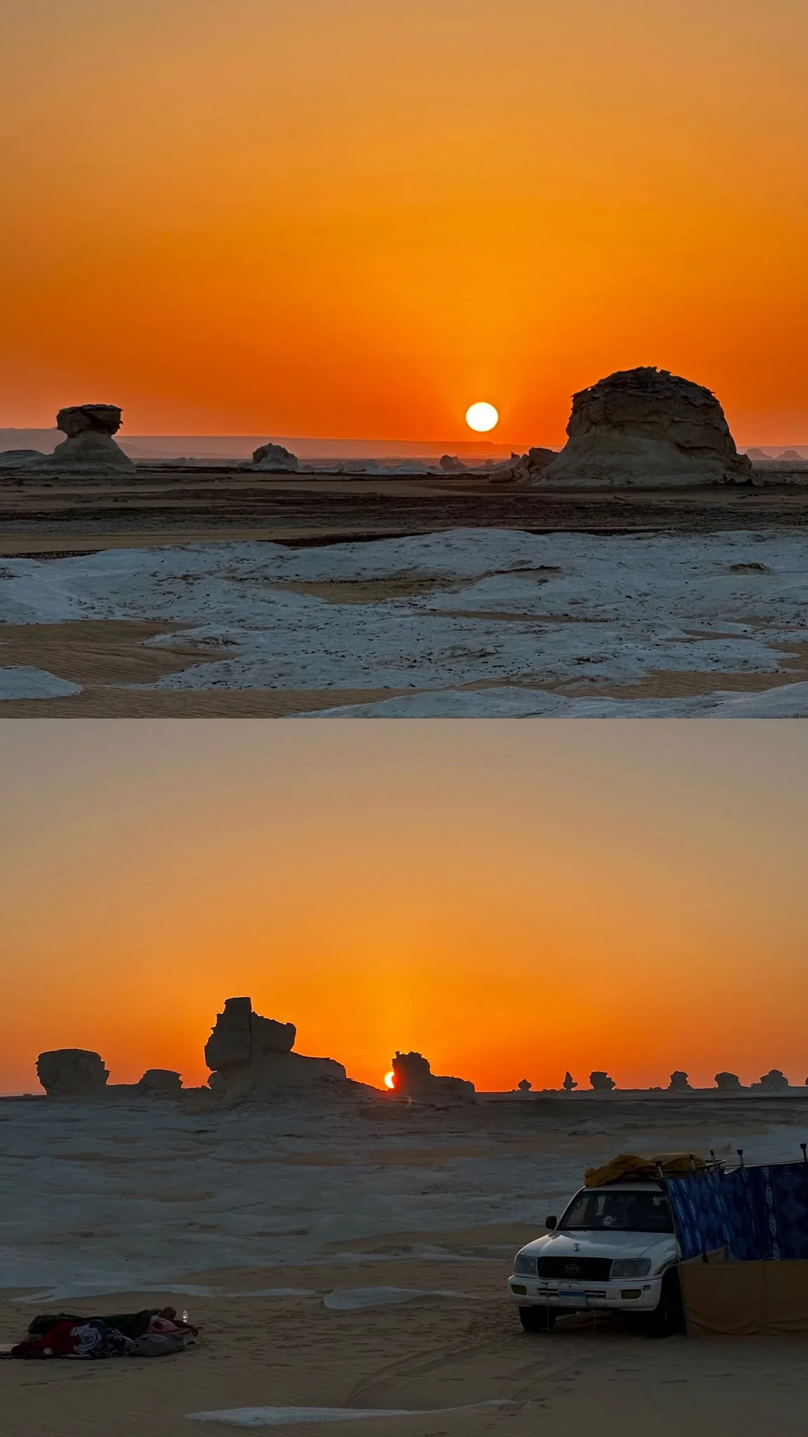 White desert camping